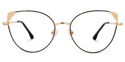 Eve Schwarz-Gold Cateye Brille0