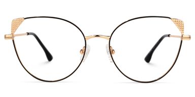Eve Schwarz-Gold Cateye Brille
