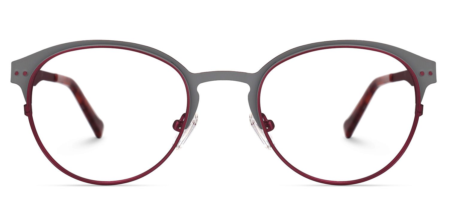 Aimee Rot-Grau Rund Brille0