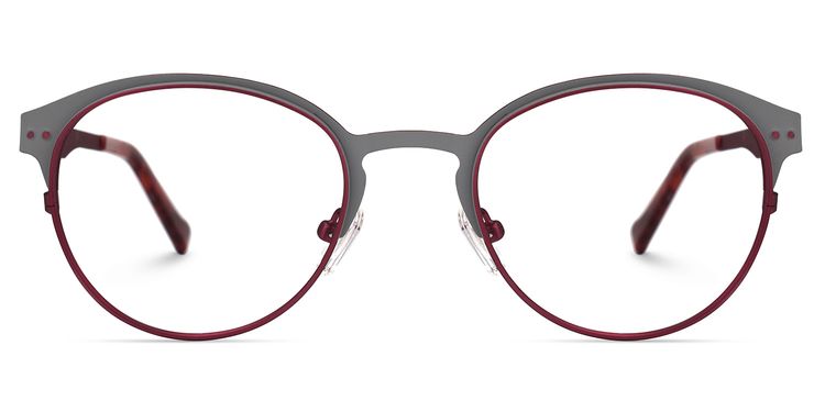 Aimee Rot-Grau Rund Brille
