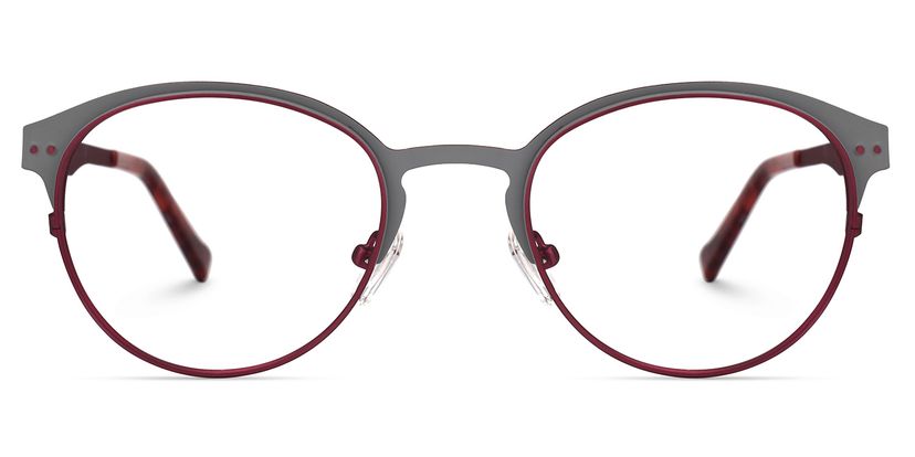 Aimee Rot-Grau Rund Brille