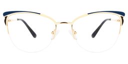 Val Blau-Gold Cateye Brille0