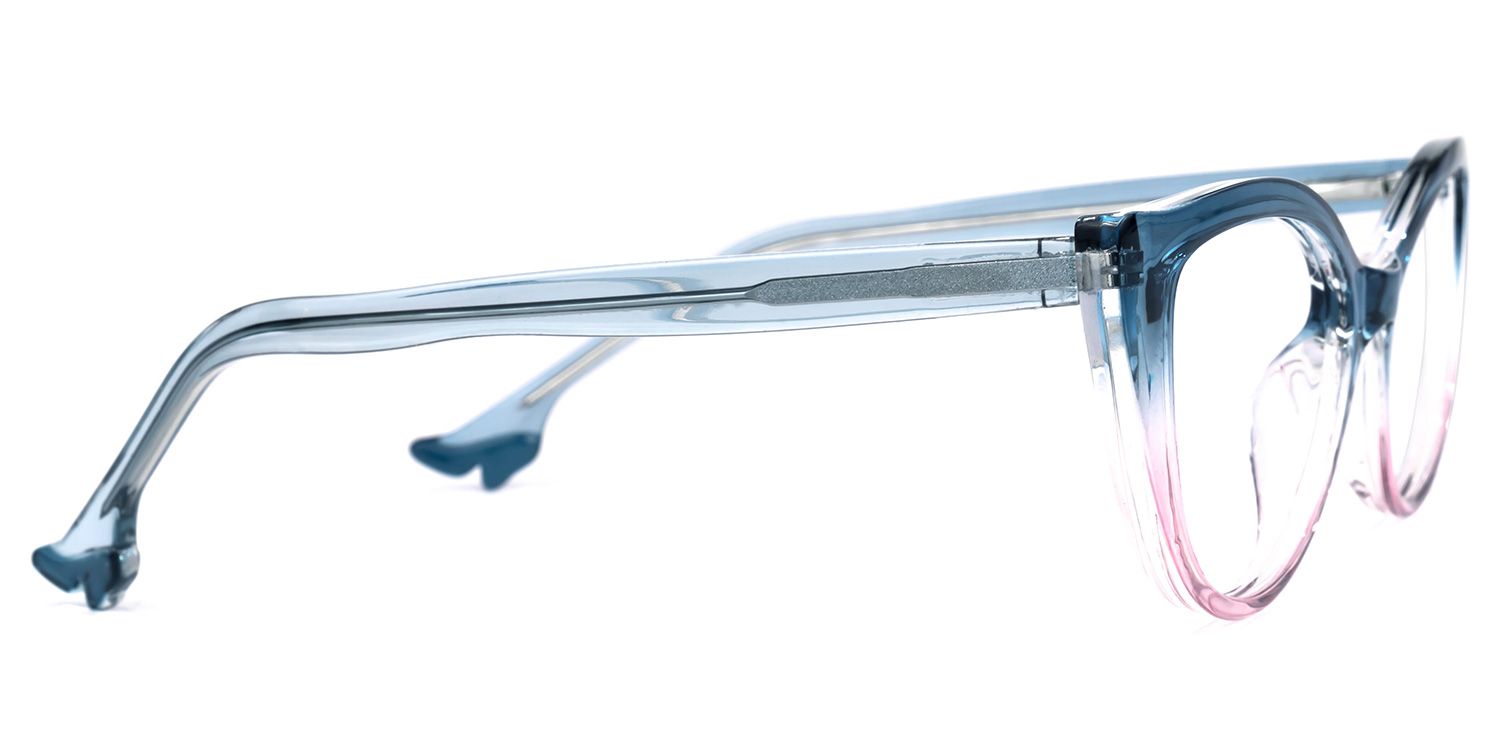 Naida Blau-Rosa Klar Cateye Brille3