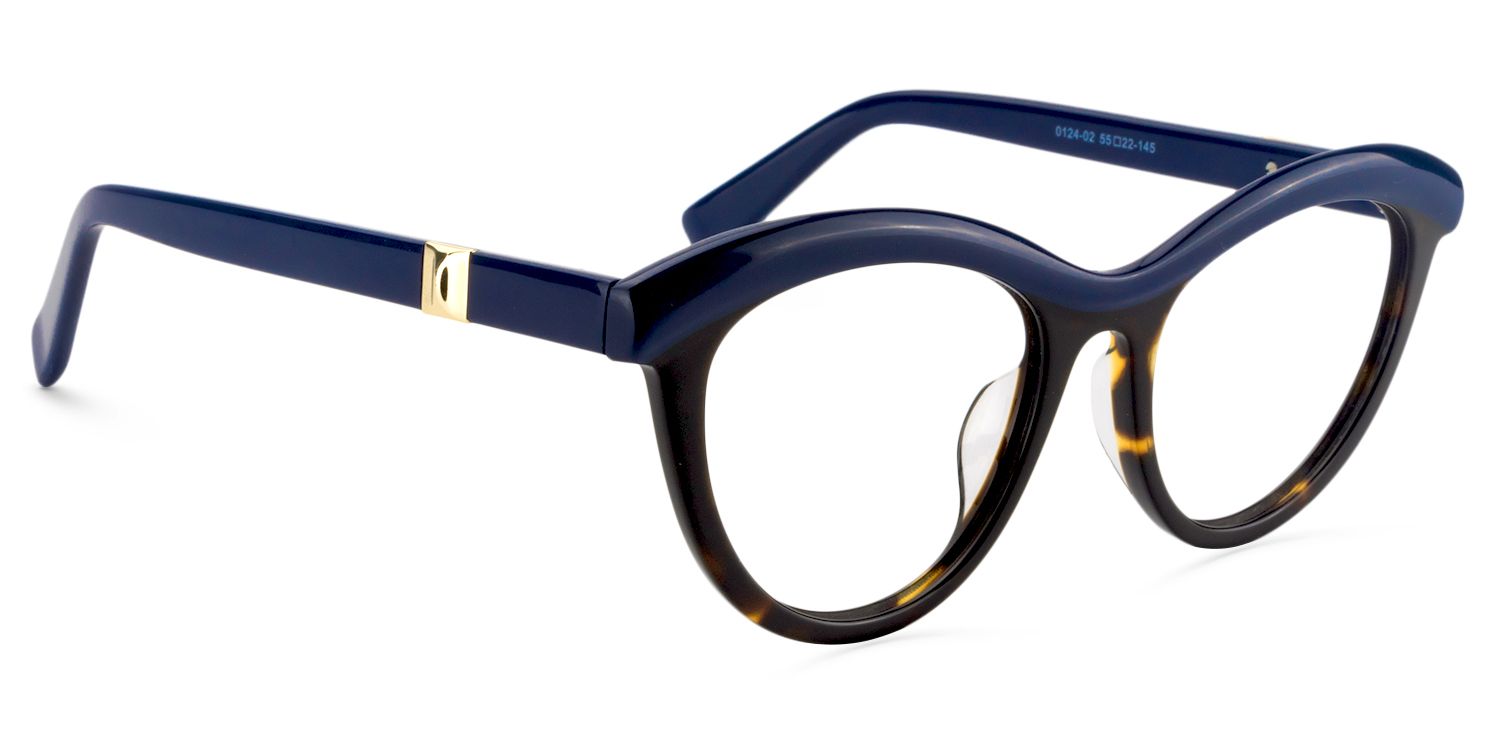 Sean Schwarz-Blau Cateye Brille2