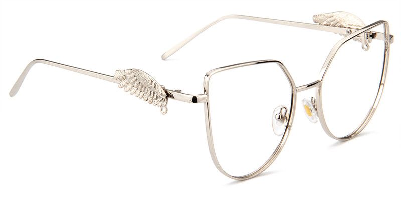 Joshua Silber Geometrisch Brille mit Perlekette1