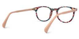 Taletta Blumenmuster-Rot Rund Brille3
