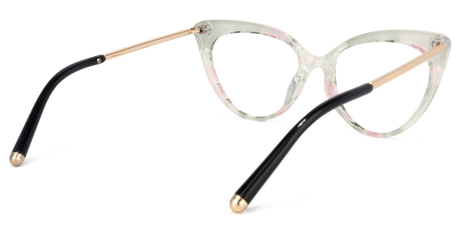 Alivia Rosa Grün Blumenmuster Cat Eye Brille4