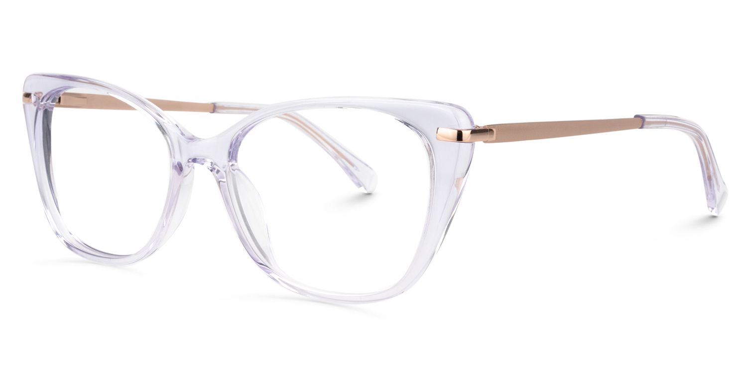 Helllila Klar Cateye Brille2