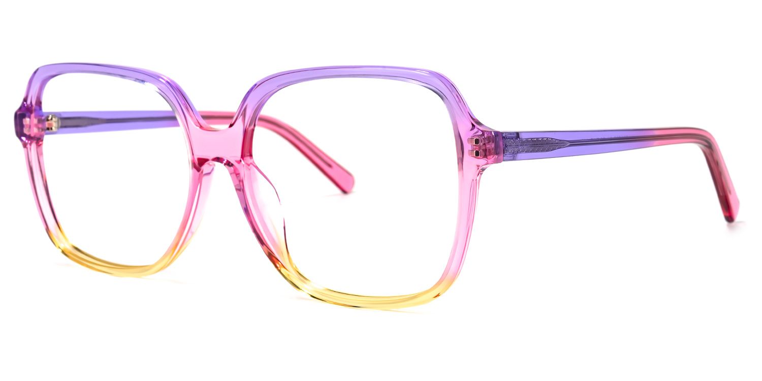 Lollipop Lila Gelb Quadratische Brille1