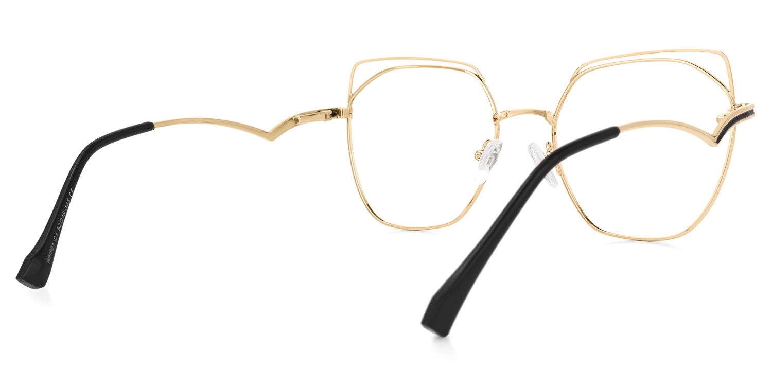 Yilia Schwarz-Gold Geometrisch Brille2
