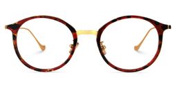 Laboy Rot-Tortoise Rund Brille0