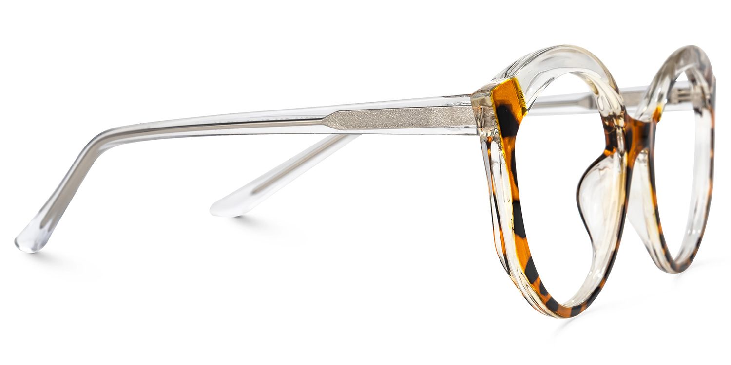 Casondra Braun-Tortoise Klar Cateye Brille2