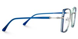 Burt Blau-Grün Geometrisch Brille3
