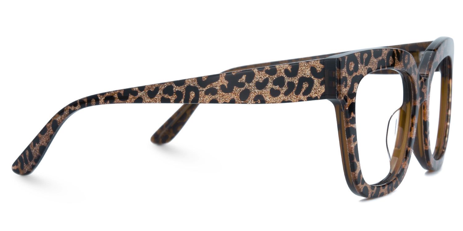 Yaniska Braun-Leo Quadratisch Acetat Brille5