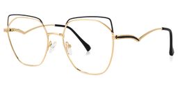 Yilia Schwarz-Gold Geometrisch Brille1
