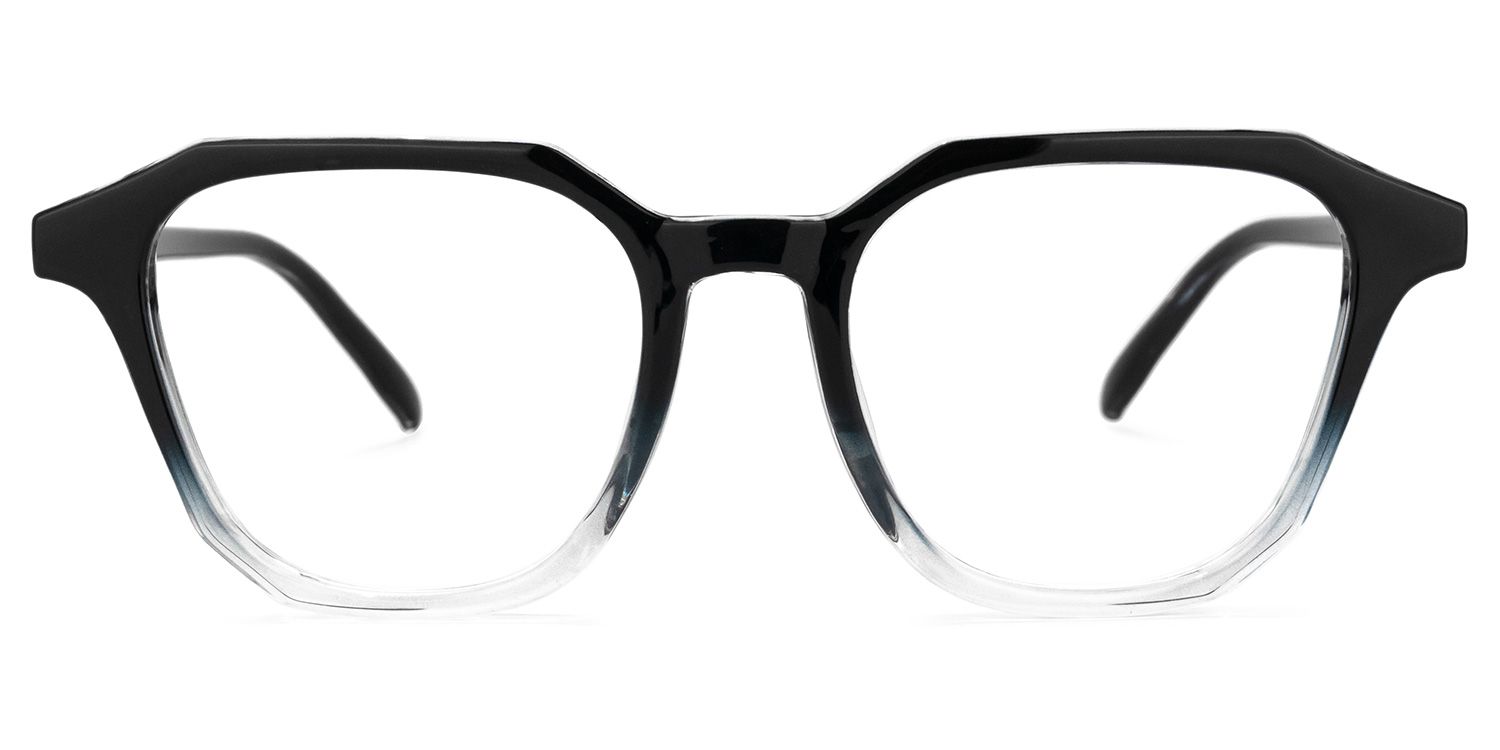 Preston Schwarz Klar Quadratisch Brille0