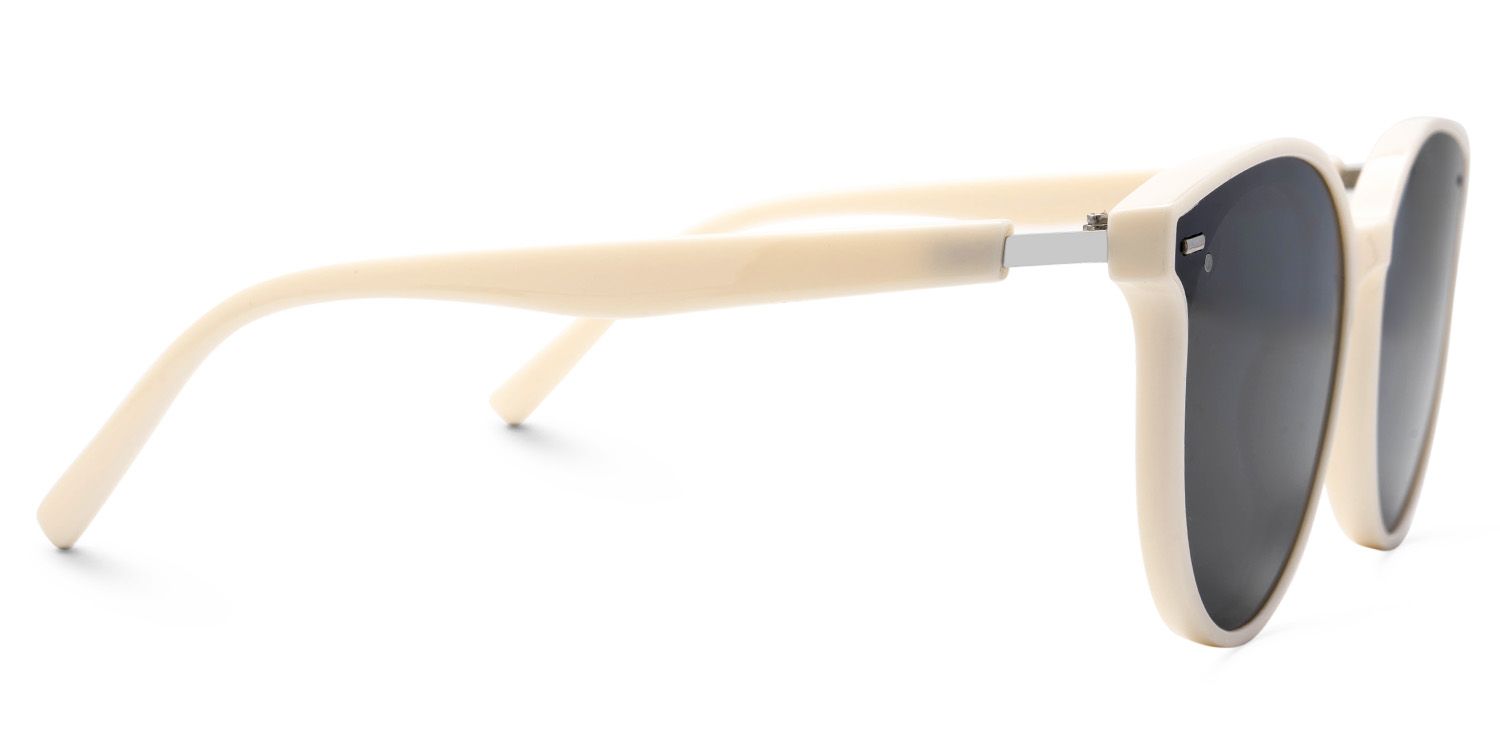 Percia Round Weiß Beige Sonnenbrille mit Sehstärke | ZEELOOL3