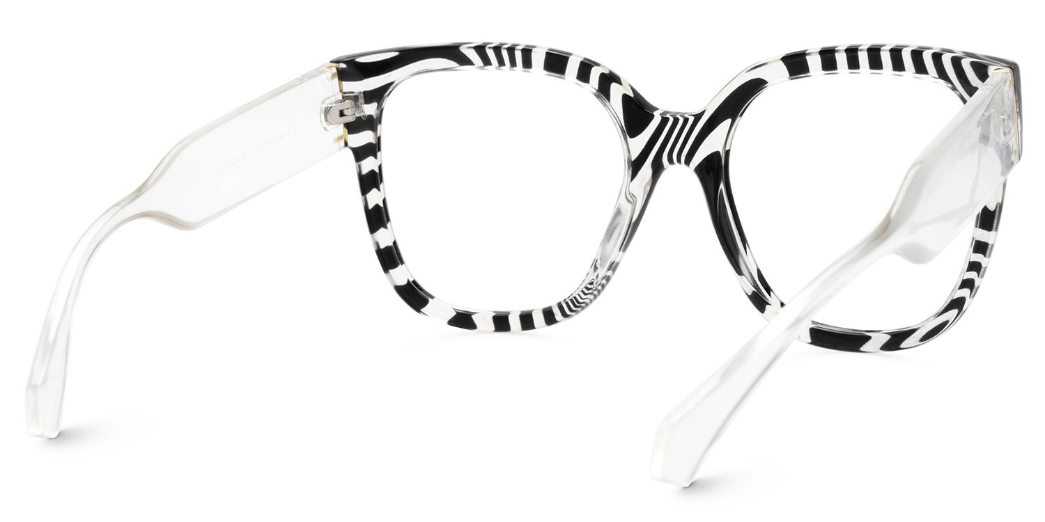 Trisha Schwarz-Weiß Quadratisch Brille5