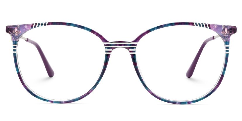 Babbage Blumendruck-Lila Rund Brille