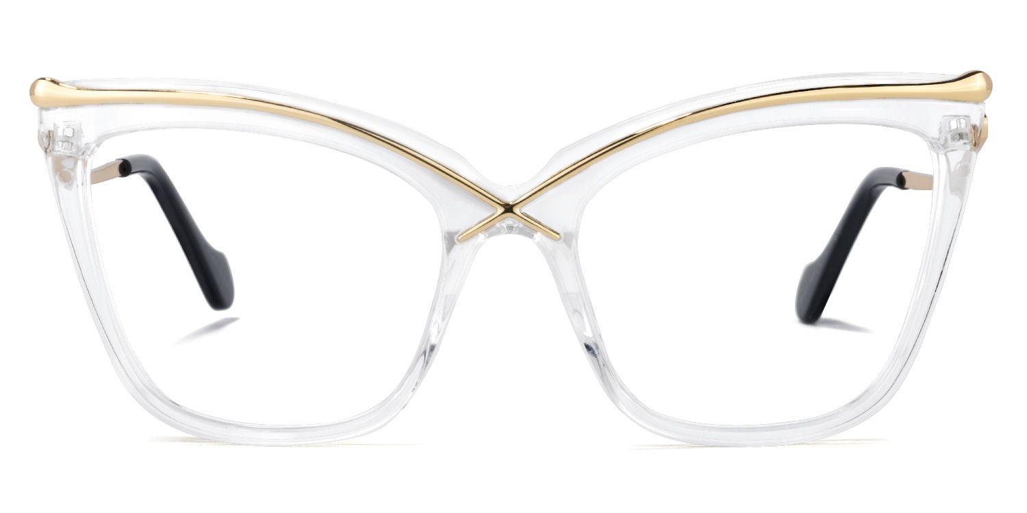 Janina Gold Klar Cateye Brille0