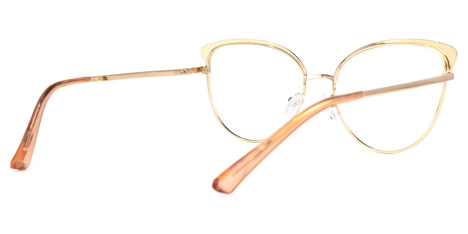 Yanira Gold-Orange Cateye Brille2