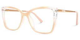 Lavelle Beige Quadratisch Brille1