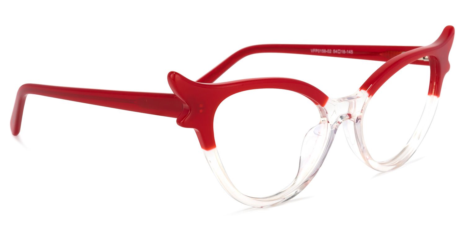 Judy Klar Rot Cat Eye Brille2