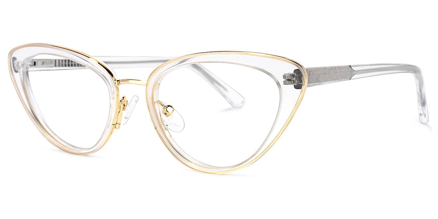Cosme Gold Klar Cateye Brille1