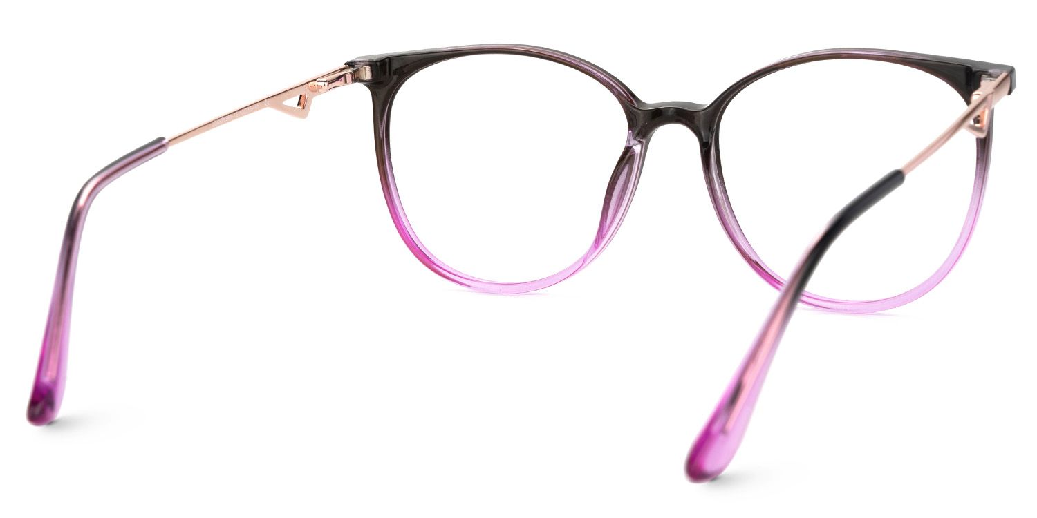 Babbage Schwarz-Lila Rund Gemischte Materialien Brille3