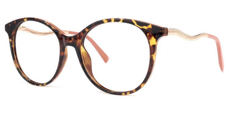 Keshawn Gelb-Tortoise Rund Brille