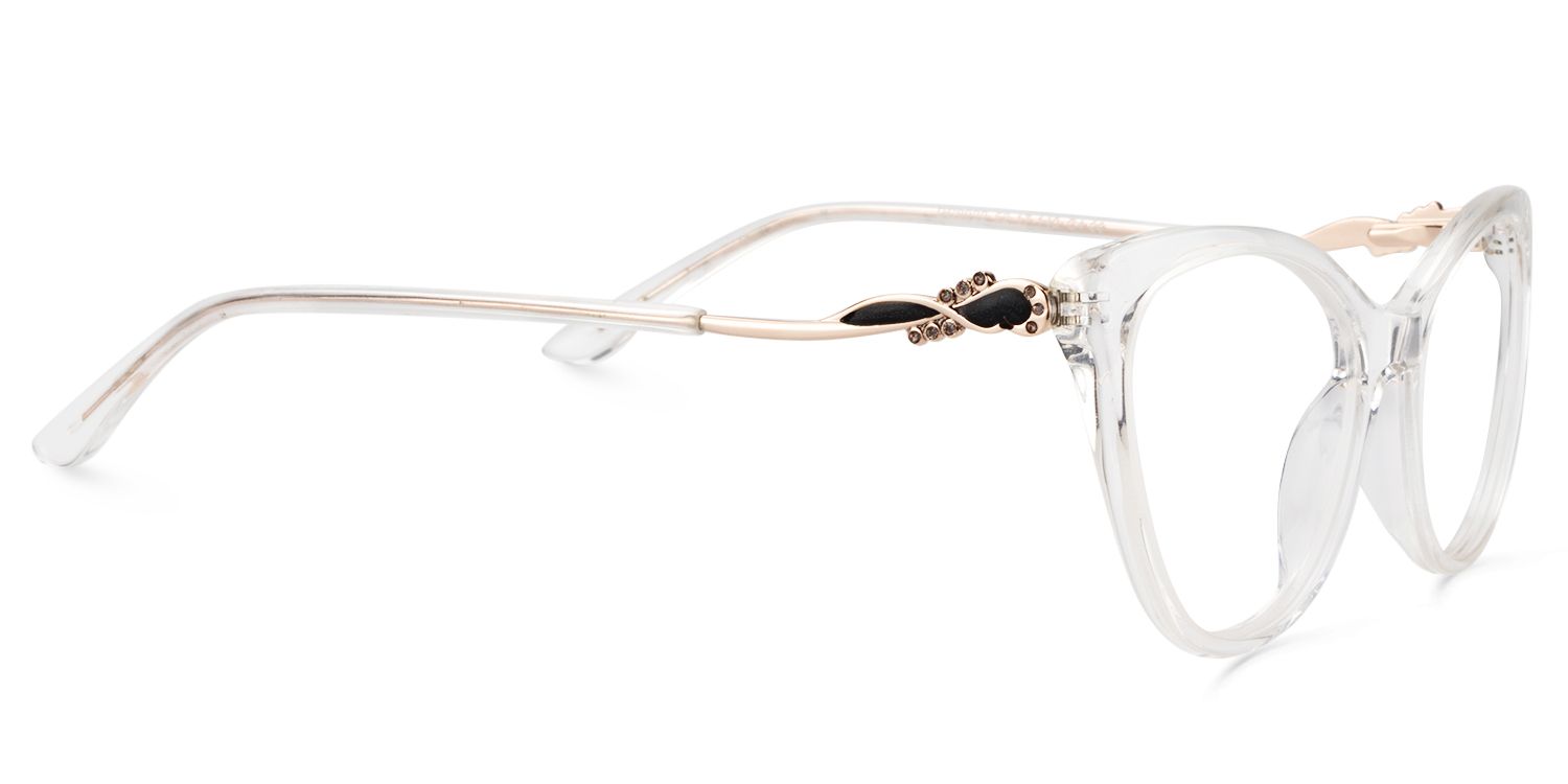 Calypso Weiß Klar Cateye Brille3