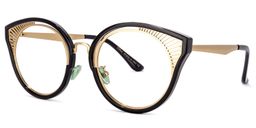 Wiktoria Schwarz Gold Cat Eye Brille1