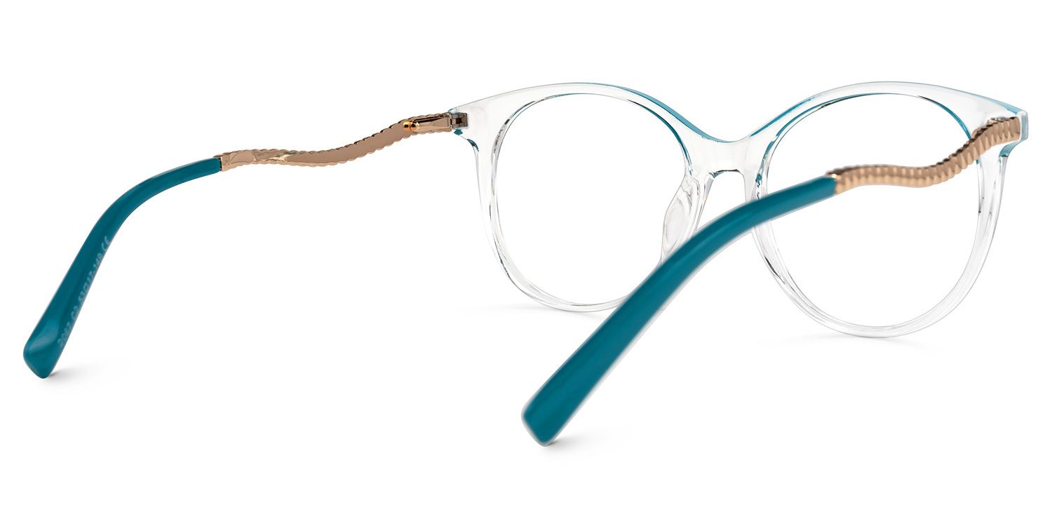 Talan Blau Klar Cateye Brille2