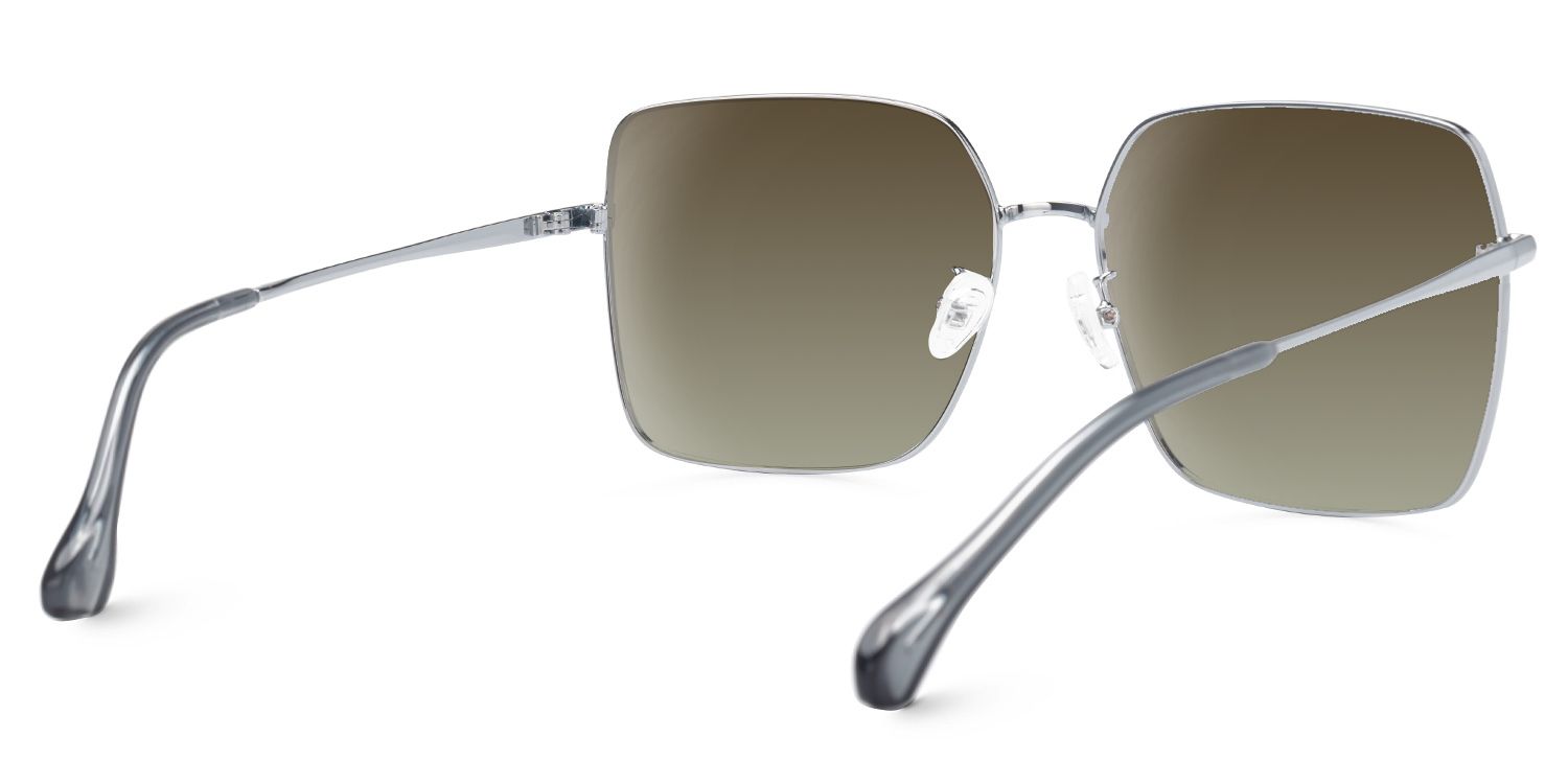 Marlo Metal Silber Rectangle Sonnenbrille | ZEELOOL2