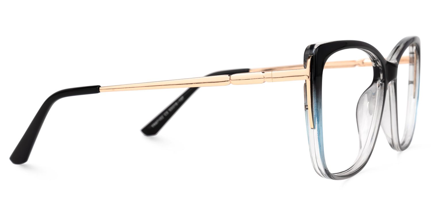 Cloris Schwarz-Blau Cateye Brille3