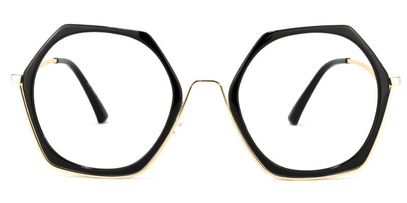 Haine Schwarz Geometrisch Brille0
