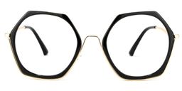 Haine Schwarz Geometrisch Brille0