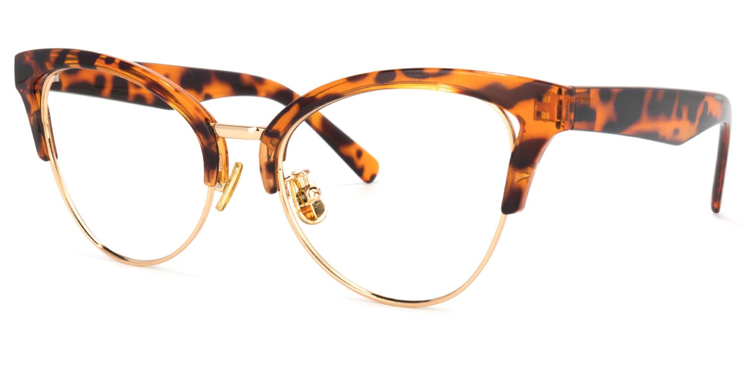 Charlene Orange-Tortoise Cateye Brille1