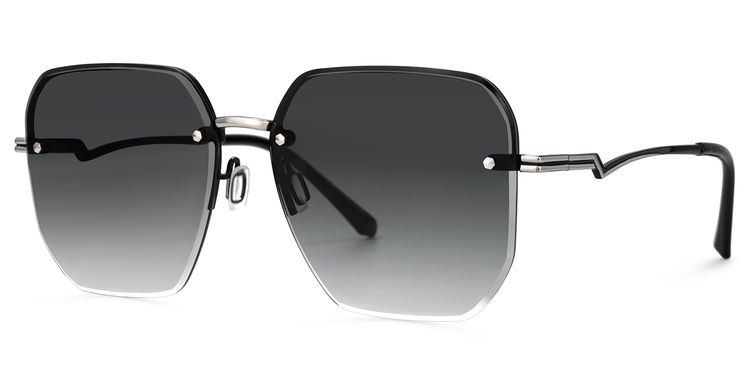 Geralene Silber Geometrisch Sonnenbrille