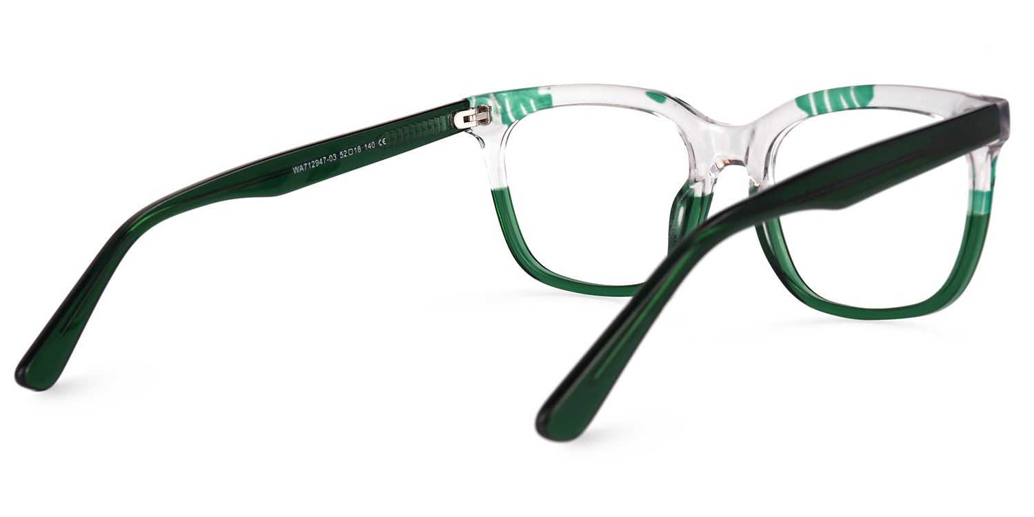 Kriss Grüne Blumenmuster Quadratische Brille3
