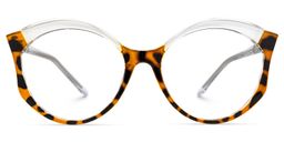 Casondra Braun-Tortoise Klar Cateye Brille0