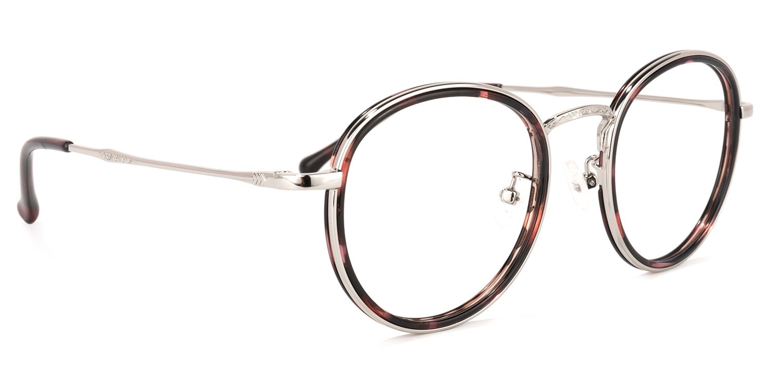 Yahya Blumendruck-Rosa Rund Brille3