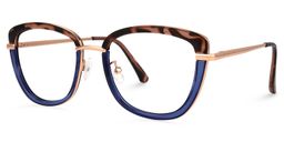 Adriana Blau Rechteckig Brille1