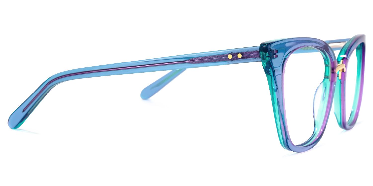 Martha Blaue Klar Cateye Brille3