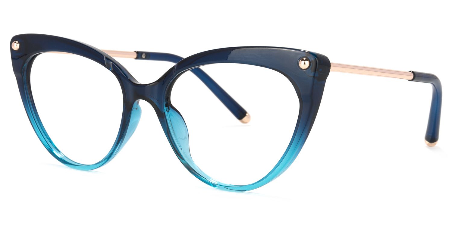 Alivia Blau Cat Eye Brille1
