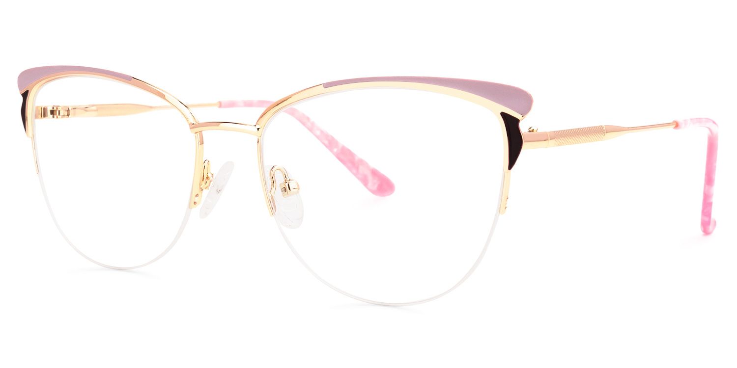 Val Rosa-Gold Cateye Brille1
