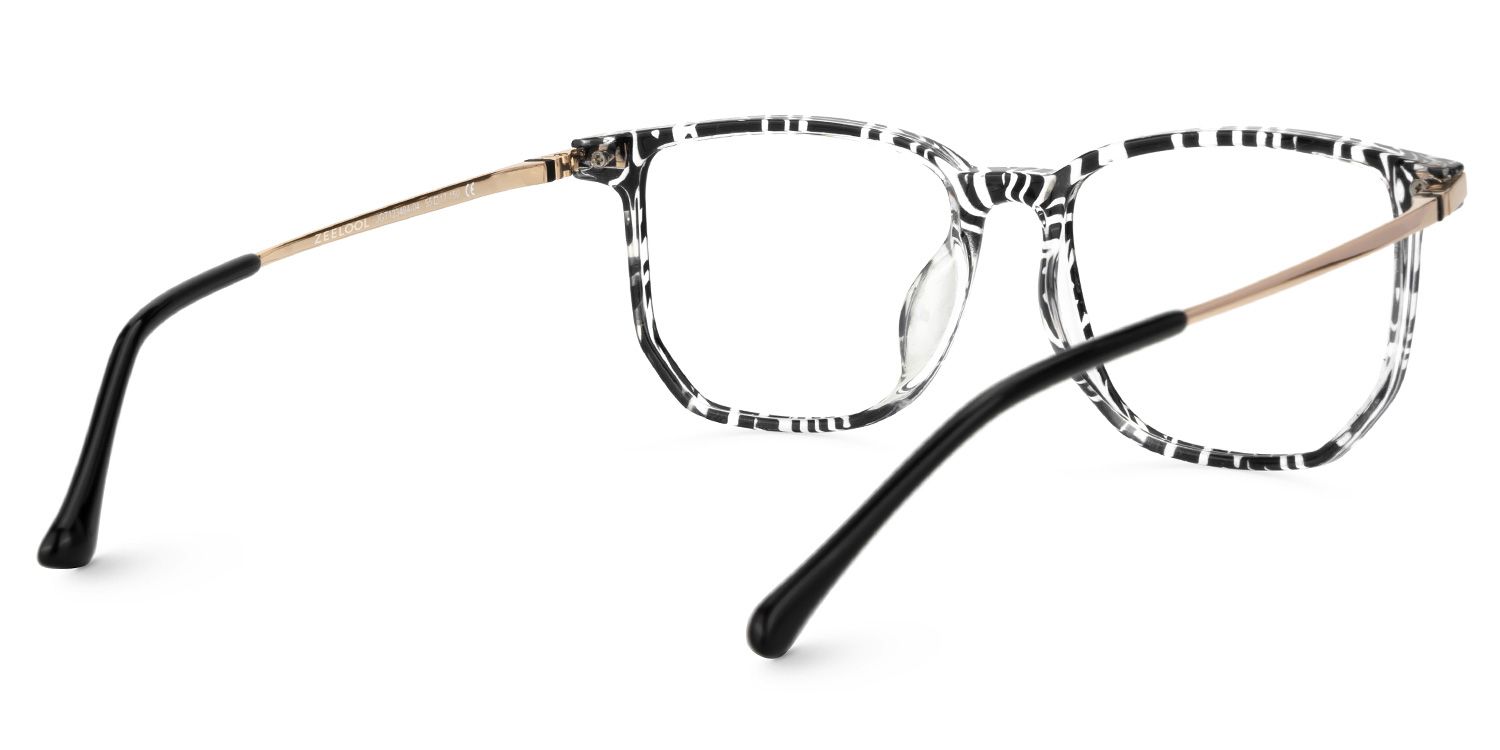 Fezell Schwarz-Weiß Rechteckig TR90 Brille4
