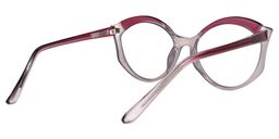 Casondra Rot-Grau Klar Cateye Brille3