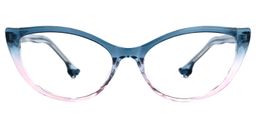 Naida Blau-Rosa Klar Cateye Brille0
