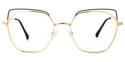 Yilia Schwarz-Gold Geometrisch Brille0